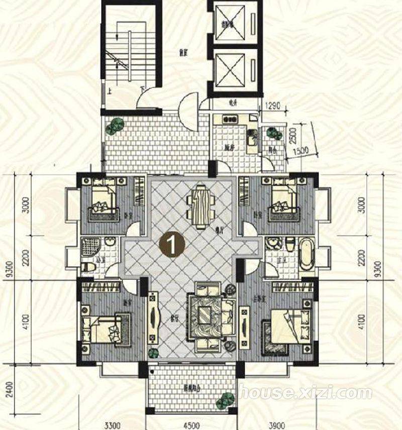 金山湖花园 162平米户型图