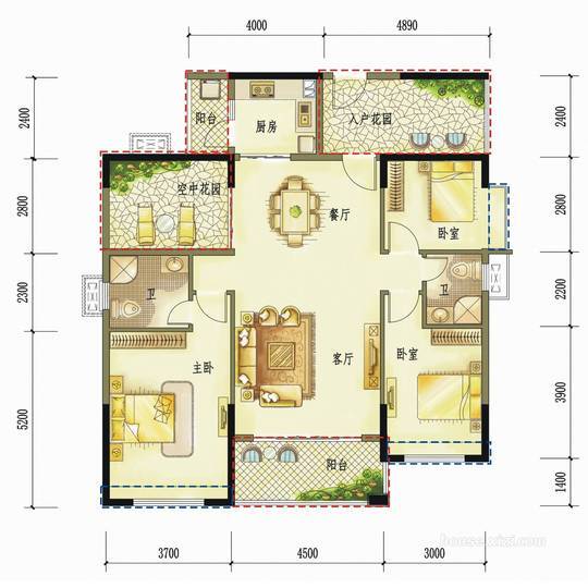 城市山麓 1栋03户型户型图