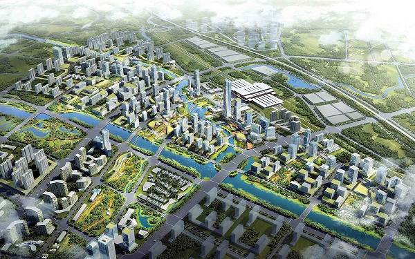 惠州高铁北站新城规划鸟瞰图