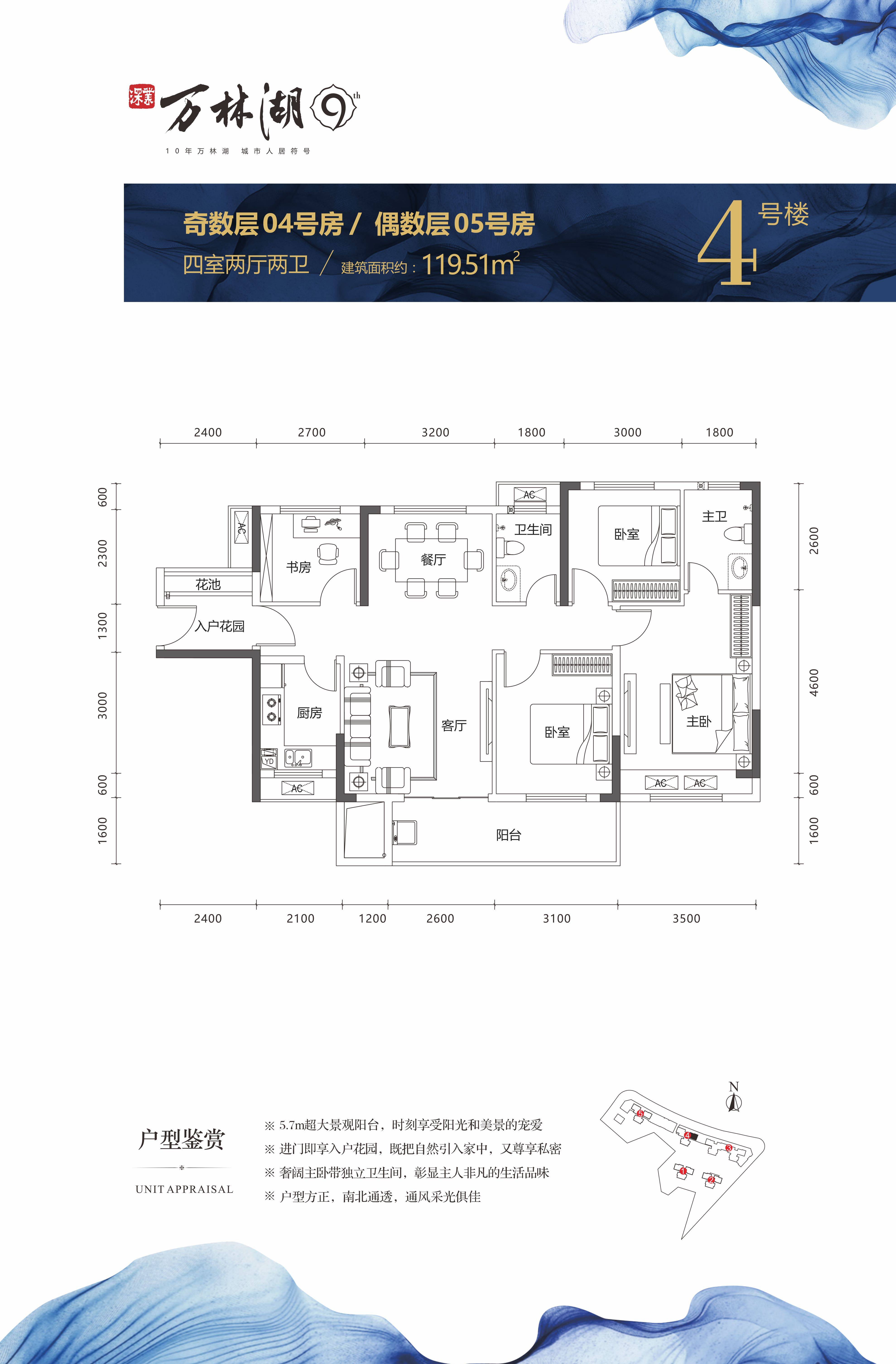 4號樓奇數層04,偶數層05戶型